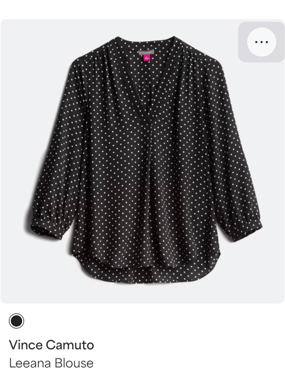 Vince Camuto Polka Dot Blouse - Black/White XL new without tag